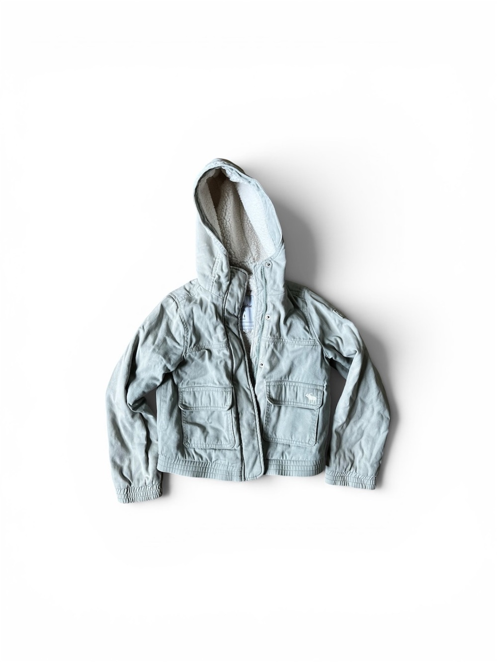 abercrombie kids Light Blue Hooded Puffer Jacket